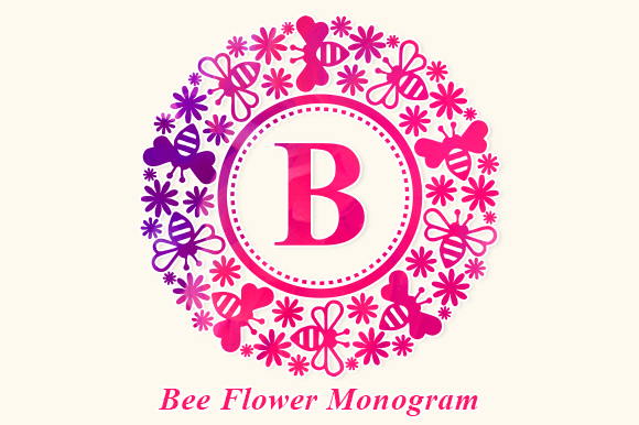 Bee Flower Monogram: Crafting Elegance with Floral Accents